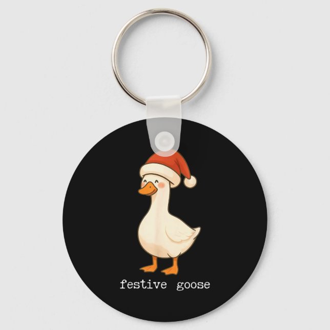 Llavero Festive And Mpy Goose Santa Hat Xmas Light Matchin (Anverso)