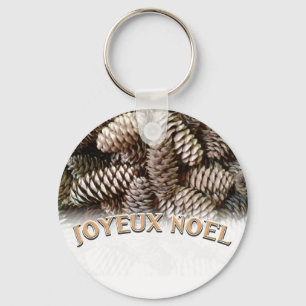 Llavero Festive Holiday Joyeux Noel Pine Cone