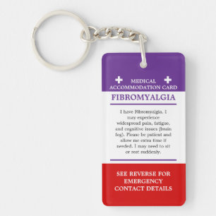 Llavero Fibromialgia Alerta médica ICE enfermedad invisibl