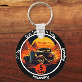 Llavero Ficha de sobriedad de Hot Rod vintage personalizad