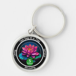 Llavero Ficha de Sobriedad Lotus | Medallón Personalizado 