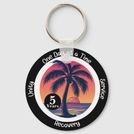 Llavero Ficha Personalizada de Aniversario de 12 Pasos Tro