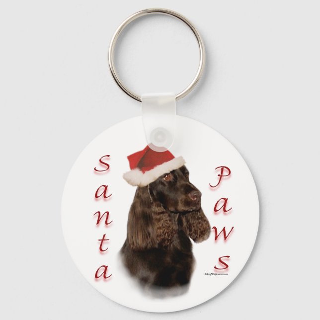 Llavero Field Spaniel Santa Paws (Anverso)