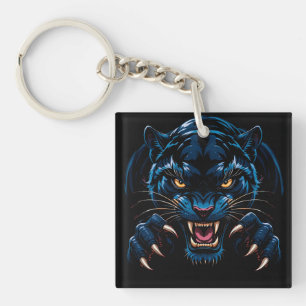 Llavero 🐾 Fiero estilo de pantera negra animal para todos