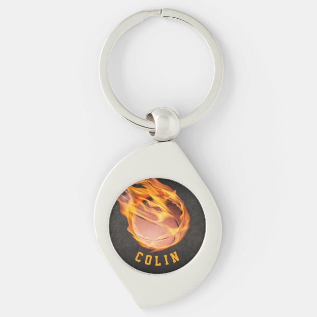 Llavero Fiery Basketball personalizado (Anverso)