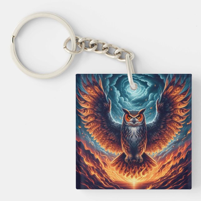 Llavero Fiery Owl Phoenix Ascensión (Frente)