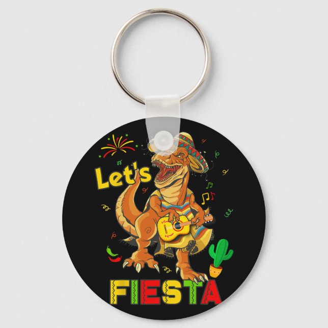 Llavero Fiesta Cinco De Mayo Dinosaurio Fiesta Mexicano K (Anverso)