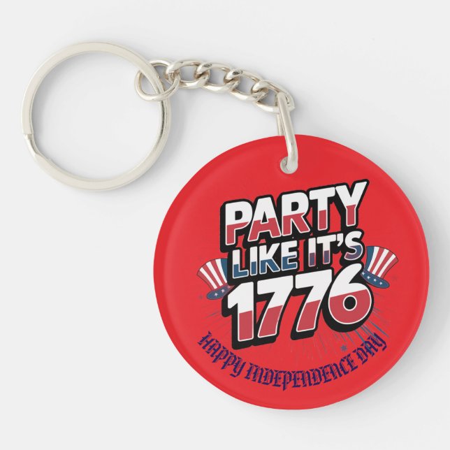Llavero "Fiesta como si fuera 1776" Personalizado célebre  (Frente)
