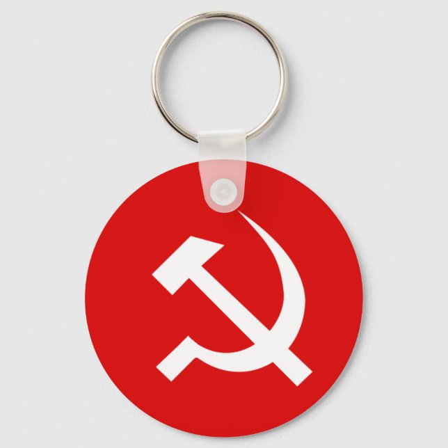 Llavero FIESTA comunista de la bandera del CPI en la India (Anverso)