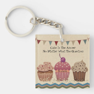Llavero Fiesta Cupcake Vintage Style Bunting Cute