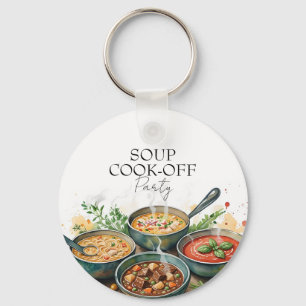 Llavero Fiesta de Acuarela de Sopa Rústica en Concurso de