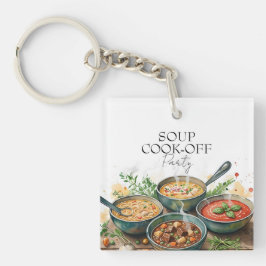 Llavero Fiesta de Acuarela de Sopa Rústica en Potluck