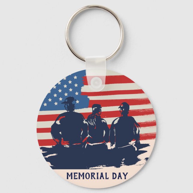 Llavero Fiesta de barbacoa del Día del Recuerdo (Anverso)