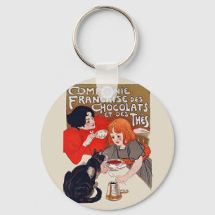 Llavero Fiesta de Chocolate Francés Arte Steinlen