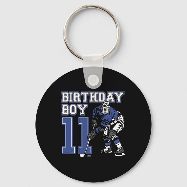 Llavero Fiesta de cumpleaños 11 años de Hockey sobre Hielo (Anverso)