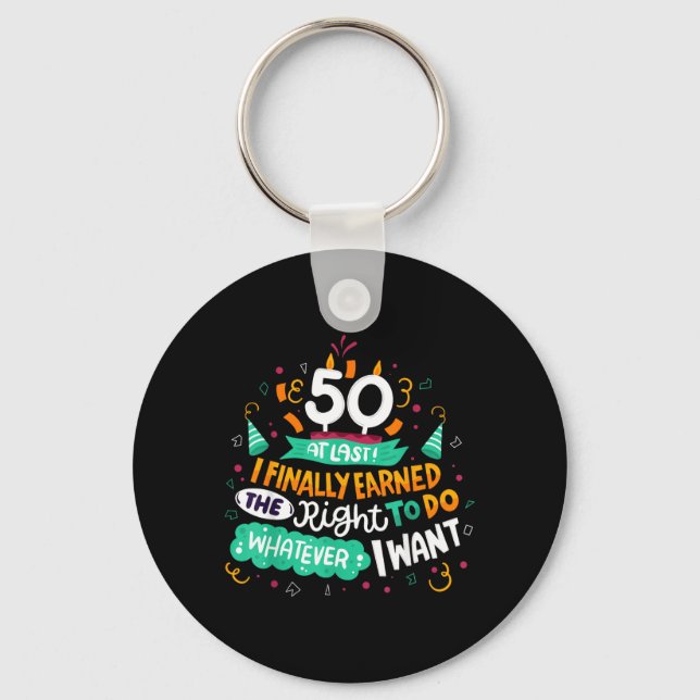 Llavero Fiesta de cumpleaños 50 Funny Edad 50 Frase divert (Anverso)