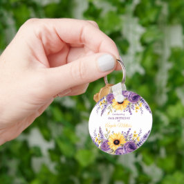 Llavero Fiesta de cumpleaños 60 de Purple floral