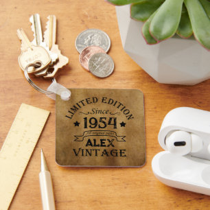 Llavero Fiesta de cumpleaños 70 vintage personalizada