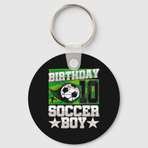 Llavero Fiesta de Cumpleaños de Fútbol - Niño 10 Años Cump