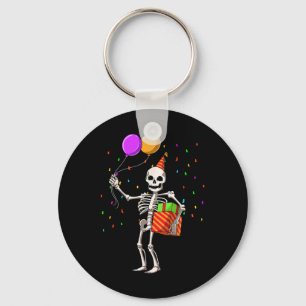Llavero Fiesta de cumpleaños de Halloween Skeleton Cumplea