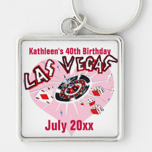 Llavero Fiesta de cumpleaños de Las Vegas para ella
