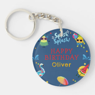 Llavero Fiesta de cumpleaños de personaje de fruta de pisc