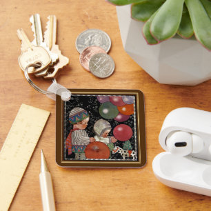 Llavero Fiesta de cumpleaños infantil vintage, globos y ju