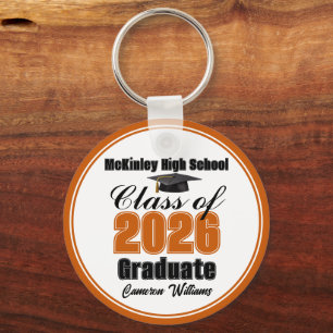 Llavero Fiesta de Graduación Personalizada de Naranja Clas