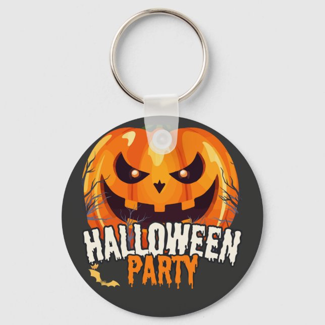 Llavero Fiesta de Halloween – Diseño de Jack-o’-Lantern (Anverso)
