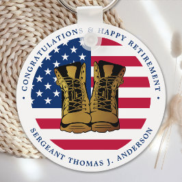 Llavero Fiesta de Jubilación Militar Bandera Estadounidens