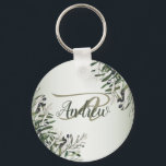 Llavero Fiesta de la boda Verde deja oliva negra elegante<br><div class="desc">Partido de la Boda Verde Sale de la elegante cadena de llaves del Olivo Negro. Diseño único,  bonito y elegante. Fácil de personalizar. El estilo de letra,  el tamaño y los colores se pueden cambiar. Elementos coincidentes disponibles.</div>