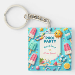 Llavero Fiesta De La Piscina Cumpleaños Dulce Dieciséis Ba