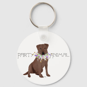Llavero Fiesta de Labrador Retriever de Chocolate