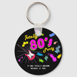 Llavero Fiesta de los 80, favores de la cadena de claves