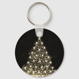 Llavero Fiesta de Navidad Árbol Brillante Dorado Invierno