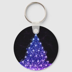 Llavero Fiesta de Navidad Árbol de Invierno Azul Rosa Negr