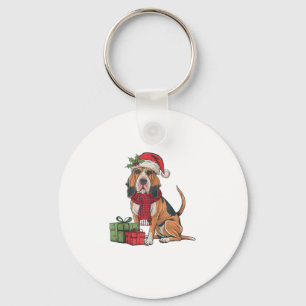 Llavero Fiesta de Navidad Decoración Santa Bloodhound Dog