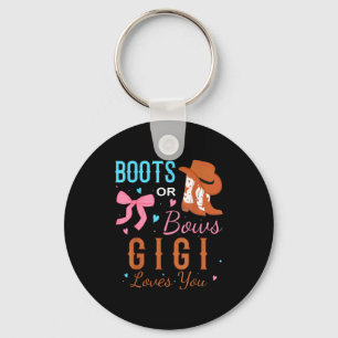 Llavero Fiesta de revelación de género Boots Or Bows Gigi