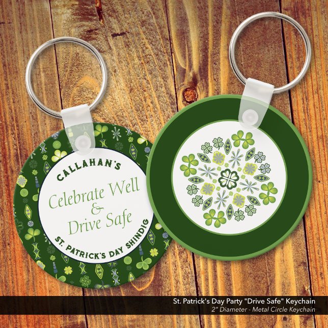 Llavero Fiesta de St. Patrick's Day "Drive Safe" (St. Patrick's Day Party "Drive Safe" Keychain)