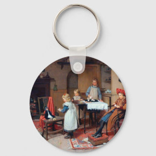 Llavero Fiesta de té infantil victoriana vintage acogedora
