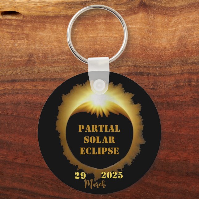 Llavero Fiesta de visualización de evento de eclipse solar (Anverso)