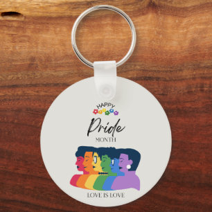 Llavero Fiesta del mes del Orgullo LGBTQ de color de agua