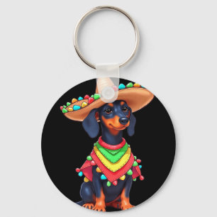 Llavero fiesta divertida de perro mexicano cinco de mayo p