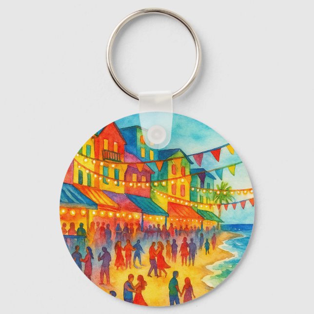 Llavero fiesta en el mar a todo color (Anverso)