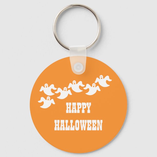 Llavero Fiesta fantasma Halloween Keychain, Naranja (Anverso)