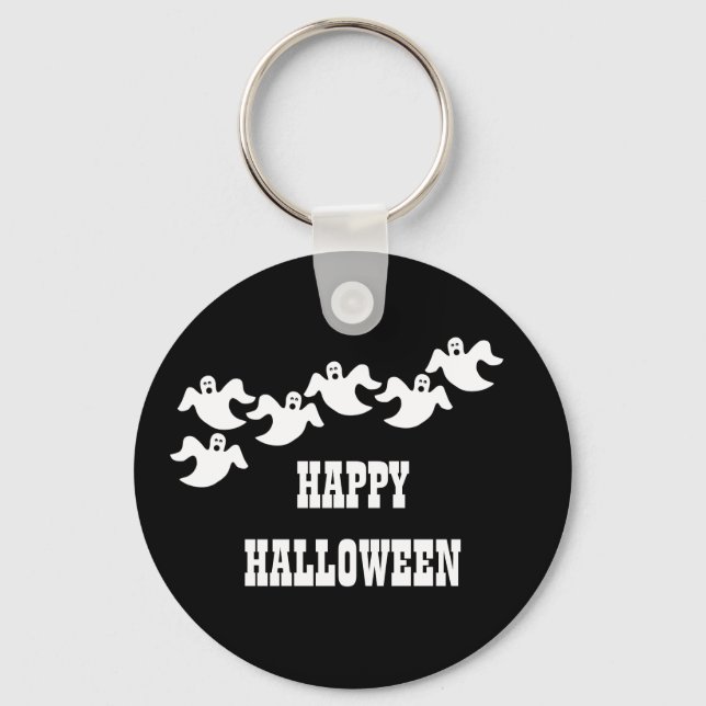 Llavero Fiesta fantasma Halloween Keychain, negro (Anverso)