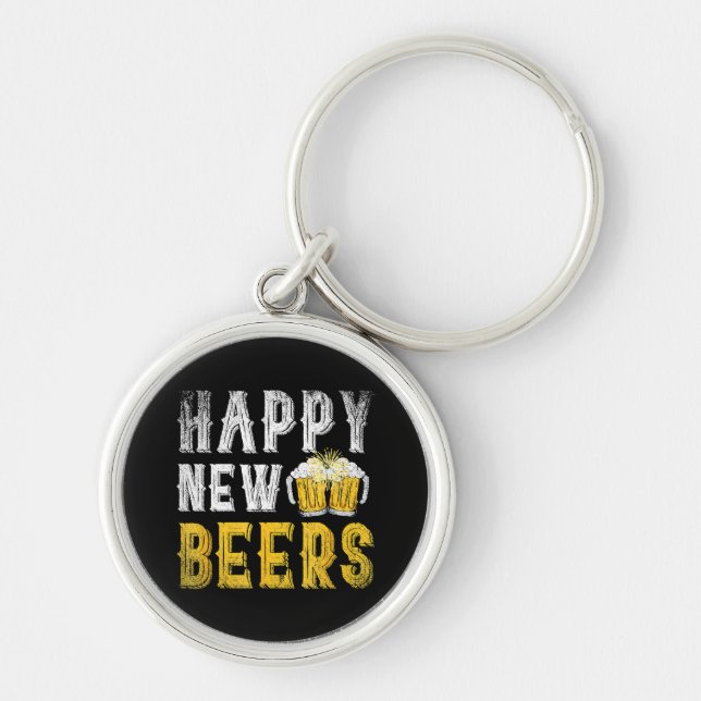 Llavero Fiesta Feliz de Cerveza de Año Nuevo (Frente)