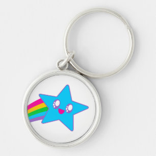 Llavero Fiesta Kawaii Neon Estrella Arcoíris