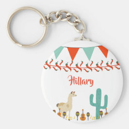 Llavero Fiesta lama cactus nombre de estilo mexicano