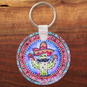 Llavero Fiesta mexicana Cinco de Mayo Sombrero Gorra Rojo
